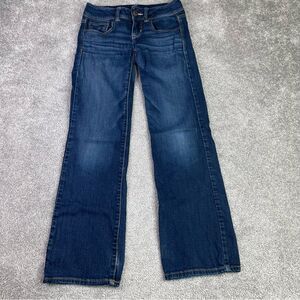 American Eagle Slim Boot Jeans Women’s 2 Short Blue Low Rise Dark Denim Stretch